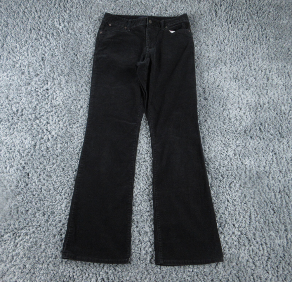 Talbots Jeans Womens 6 Black Corduroy Curvy Boot 29x30*